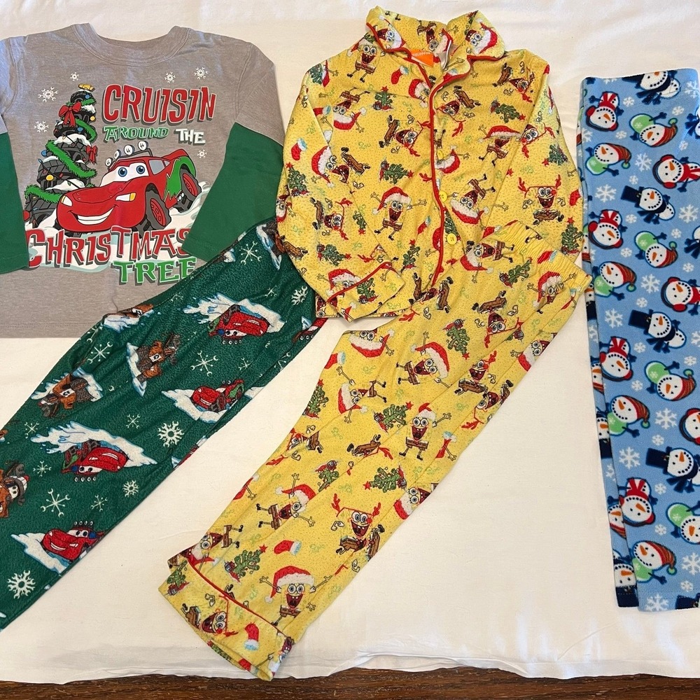 Boys 3t/4t snowman, Disney Cars, Nickelodeon, SpongeBob Christmas Pajama (2579)